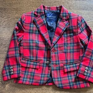 Janie and Jack Red Plaid Kids Blazer